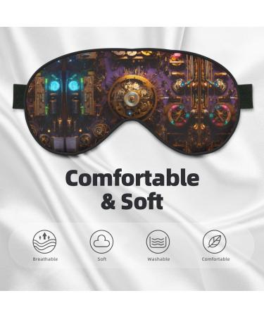 SSIMOO Bronze Gears Clock Eye Mask - Soft Breathable Travel Eye Patch for Relaxation | International Shipping - Buy Online on GoSupps.com