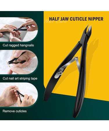 FVION 4mm Jaw Professional Cuticle Nippers Salon-Quality Cuticle Trimmers for Precision Nail Care Premium Stainless Steel Cuticle Clipper Cuticle Remover Tool - Black - Buy Online on GoSupps.com