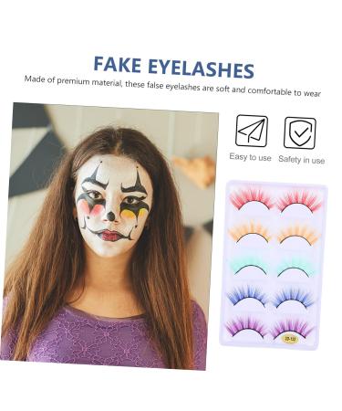 BESTOYARD 5 Pairs Colored Fake Eyelashes - Pink Party & Cosplay Lashes for Halloween | Fluffy Fiber False Lashes - Buy Online on GoSupps.com