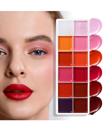 Makeup Palettes Eyeshadow PaletteHighly Pigmented Long Lasting Moisturizing Lip Gloss Kit 12 Colors Vibrant Shades For Girls Teens Women - Buy Online on GoSupps.com
