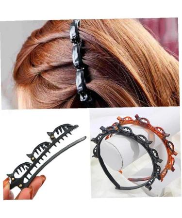 Double Bangs Hairstyle Hairpin | Hairpin Headband | Hairband With Clips | Double Layer Twist Plait Headband | Multi-Layer Hollow Woven Headbands Hair Styling Tools - Buy Online on GoSupps.com