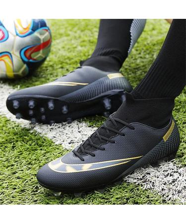 MFSH Unisex Big Boy Soccer Cleats Fg/ag High-top Spikes - Size 7 Women/6 Men - Professional Training Turf Indoor Athletic Sneaker - Black - Buy Online on GoSupps.com