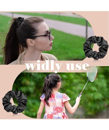 80-Piece Black Silk Hair Scrunchies Set for Women - Elastic Satin Hair Ties & Ponytail Holders - Vintage Hair Accessories for Girls - Buy Online on GoSupps.com