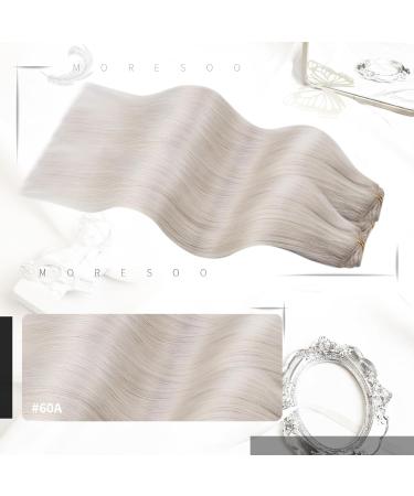 Moresoo 24 Inch Platinum Blonde Clip in Human Hair Extensions - 7 Pieces/120g - Buy Online on GoSupps.com