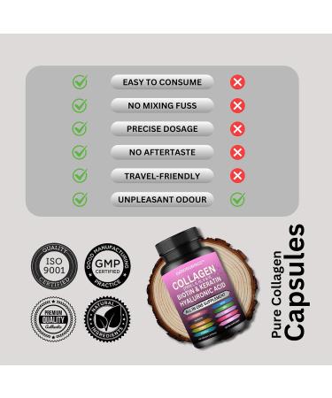 Multi Collagen Pills Peptides Types I II III V & X MCG Biotin Keratin Hyaluronic Acid MSM Vitamin C Zinc Magnesium with Grape Seed Extract Quercetin - Hair Skin and Nails Vitamins Capsule - Buy Online on GoSupps.com