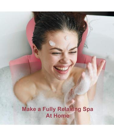 Spa Bath Pillow with Back and Headrest Cushion - Ergonomic Tub Pillow for Neck, Shoulder, and Back Support - Non-Slip Suction Cups - 3D Air Mesh Breathable - Pink - Buy Online on GoSupps.com