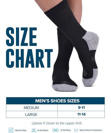 Shop Doctor's Select Bamboo Viscose Diabetic Socks for Men | 3 Pairs Crew Neuropathy Socks | Large Black Men's Diabetic Socks - Comfort & Style - Buy Online on GoSupps.com