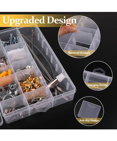 2 Pack 24 Grid Clear Plastic Organizer Box with Adjustable Divider - Craft and Bead Storage Container for DIY Jewelry, Tackles - Includes Label Stickers - Buy Online on GoSupps.com