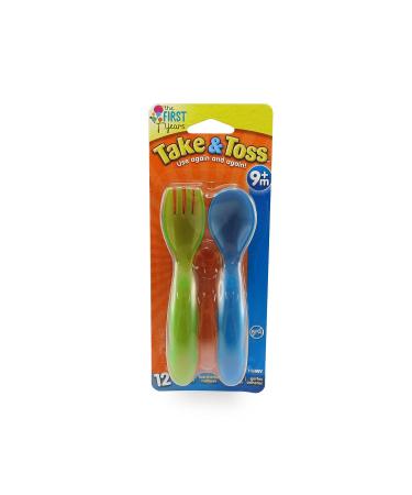 The First Years Take & Toss Toddler Fork and Spoon Set - Assorted Colors - Buy Online on GoSupps.com