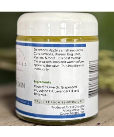 O3 Charged Ozone Skin Salve Ozone Oil Natural Skin Care Essential Oils Moisturizer Lavender Oil Cuts Bug Bites Pure Natural 4oz Body Care Ozone Cream Oxygenated Healing Salve Glass Jar - Buy Online on GoSupps.com