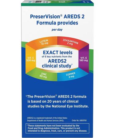 PreserVision AREDS 2 Eye Supplement - Lutein, Vitamin C, Zinc & E - 60 Mini Softgels - Buy Online on GoSupps.com