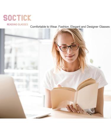 Cat Eye Reading Glasses for Women | Blue Light Blocking | 1.5 Diopter Fashion Eyewear | 4 Pack with Comfort Spring Hinges - Buy Online on GoSupps.com
