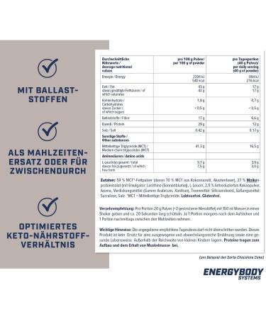 Energybody Ket'one Keto Shake 5x20g - Protein Powder for Ketogenic Diet with MCT & Whey Isolate - High in Essential Amino Acids & BCAAs - Buy Online on GoSupps.com