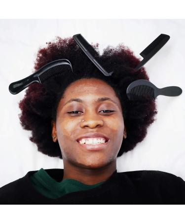 NuAngela Styling Comb Set Cutting Combs Clipper Rat Tail Hair Beard Comb Wide and Fine Tooth Hair Dressing Comb For Women Men Parting Teasing Professional Barber Comb (BLACK 2) - Buy Online on GoSupps.com