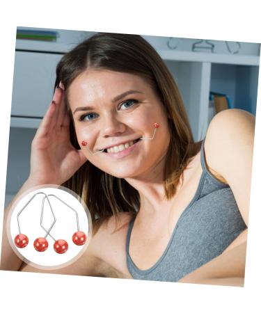BELLIFFY 1 Pair Dimple Trainer Face Dimples Trainer Dimples Maker Facial Exerciser Face Dimples Shaper Trainer for Dimples Facial Tools Cheeks Clip Face Exerciser Tool Dimples Exerciser 4.30X2.50X0.80CM Red - Buy Online on GoSupps.com