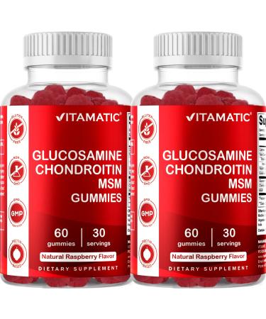 2 Pack Vitamatic Glucosamine Chondroitin Gummies with MSM & Vitamin E - Joint Support - 60 Pectin Based Gummies - Buy Online on GoSupps.com