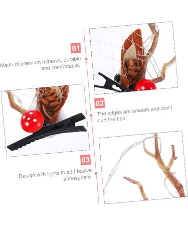 Beavorty 2 Pairs Luminous Antler Hair Clip dresses for summer headbands LED hair accessories Light Up Reindeer Antlers Hair Hoops Deer Antler Hair Clip deer horn hair clips bow tie - Buy Online on GoSupps.com