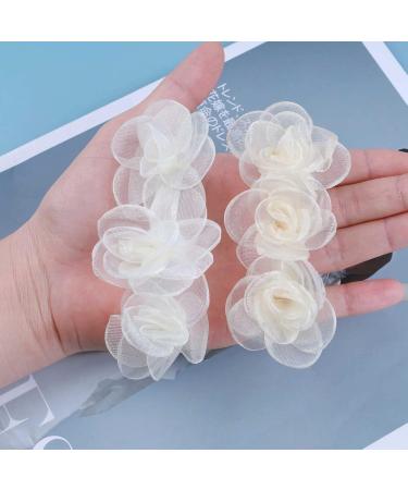 Inilbran Vintage Flower Hair Clips Rose Flower Hair Barrettes Lace Tulle Flower Hairclips Flower Wedding Hair Clips Decorative Hair Accessories for Women and Girls Headdress Champagne - Buy Online on GoSupps.com