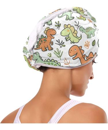 Cute Cartoon Dinosaurs Hair Towel 2 Pack - Super Absorbent Quick Drying Hair Turbans for Women & Girls - Buy Online on GoSupps.com