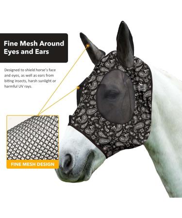 Harrison Howard Super Comfort Stretchy Fly Mask - Large Eye Space UV Protection Breathable - Black Cashw Fruit M - Buy Online on GoSupps.com