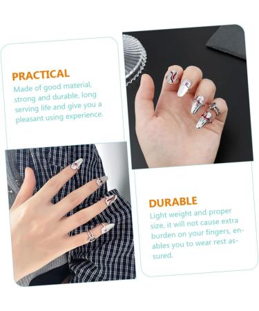 Beaupretty 3 Sets Nail Ring Rings Ring for Jewels for Nails Ring Jewelry Finger Tip Ring Finger Rings Jewelry for Rings for Girl Rings Ring for Women White Zinc Alloy - Buy Online on GoSupps.com