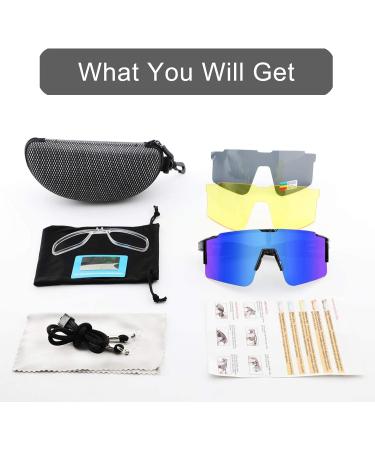 Duduking Sports Glasses | UV400 Protection Cycling Sunglasses for Men & Women | Interchangeable Lenses for Outdoor Activities - Buy Online on GoSupps.com