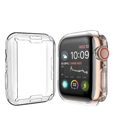 2-Pack Julk 40mm Case for Apple Watch Series 6 / SE/Series 5 / Series 4 Screen Protector, Overall Protective Case TPU HD Ultra-Thin Cover for iWatch, Transparent 40mm Transparent