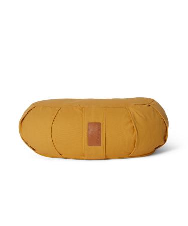 #Doyouryoga zafu crescent pillow Ganesh filled with organic spelled or organic book wheat shells |washable cover |45 x 30 x 14 cm |Meditation seat rondocess for yin yoga spelled fur indian yellow