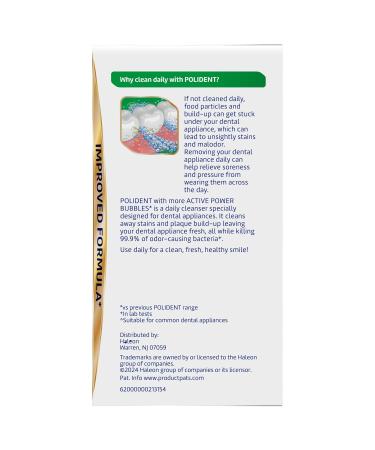 Polident 3 Minute Antibacterial Dental Appliance Cleanser Tablets, 90 Count (2 Pack) - Buy Online on GoSupps.com