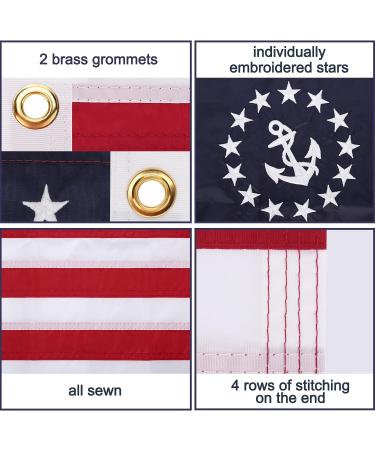 Affordura US Yacht Ensign Boat Flag 12x18 inch with 4 Clips and Brass Grommets - Buy Online on GoSupps.com