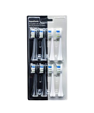 AquaSonic Duo PRO 8-pack replacement brush heads - Upgraded ProFlex Brush Heads For Improved Plaque Removal - Genuine AquaSonic