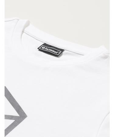hummel Unisex Kids Hmloffgrid Cotton Jersey S/S T-Shirt 116 - White/Forged Iron | International Shipping Available - Buy Online on GoSupps.com