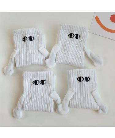 Magnetic Suction 3D Couple Socks - Holding Hands Funny White Socks - Buy Online on GoSupps.com