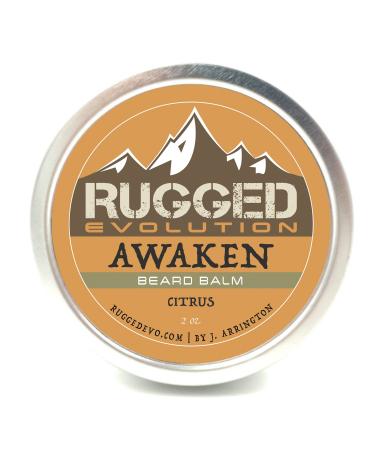 (Awaken) Beard Balm - All Natural Facial Hair Care For Men - Healthy Sheen & Luster For All Beard Types - Citrus Scented (Strong Strength)