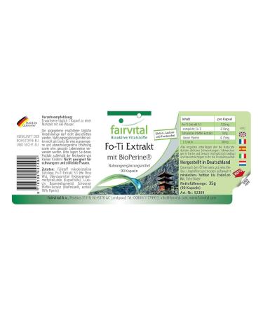 Fairvital Fo-Ti Extract with BioPerine - High Dose He Shou Wu - Vegan - 90 Capsules | Premium International Shipping - Buy Online on GoSupps.com