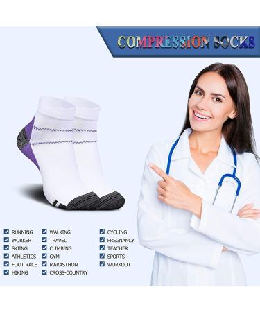 Affordable Gcbiger Compression Socks for Men & Women - 7 Pairs for Plantar Fasciitis Relief Ankle Support & Foot Health - S-M Mix - Buy Online on GoSupps.com