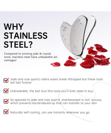 Stainless Steel Gua Sha Facial Tools | Reduce Puffiness & Enhance Lymphatic Drainage - Buy Online on GoSupps.com