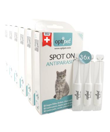 Optipet Spot On 36x1ml pipettes for cats highly effective up to 144 weeks against mites fleas ticks lice