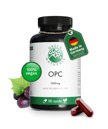 OPC extrait de p pins de raisin - 1250 mg d'extrait et 1000 mg d'OPC par dose quotidienne - 200 g lules haute concentration pour 3 mois - v gane fabriqu en Allemagne - Green Naturals