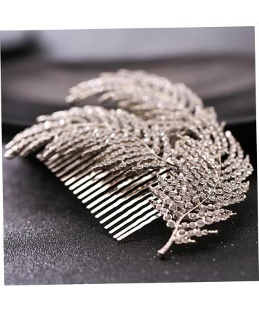 Beaupretty Bridal Hair Accessories hair comb bridal headpiece rhinestone headpiece headpiece bridal hair comb silver headpiece rhinestone hair comb hair side combs bride tree leaves Comb - Buy Online on GoSupps.com