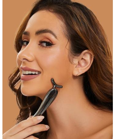 Jade Facial Roller - 3-in-1 Massager for Women | Reduce Puffiness & Wrinkles | Purple Crystal & Silver Black Handle - Buy Online on GoSupps.com