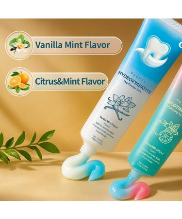 Hydroxyapatite Toothpaste Set (10% n-HAp) - Day & Night Oral Care with Niacinamide for Enamel Repair Whitening & Sensitivity Relief - Fluoride Free Vanilla & Citrus Mint - Buy Online on GoSupps.com