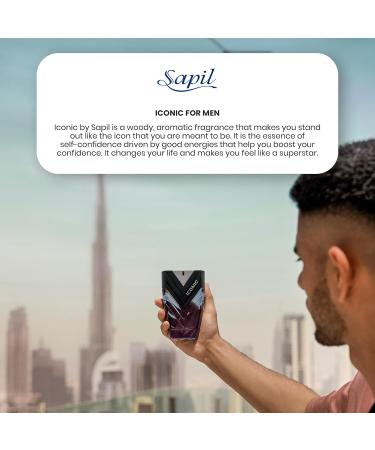 Sapil Iconic Perfume for Men - Long-lasting Dubai Perfume - Aromatic Woody EDP Spray - 3.4 Oz (100 ml) - Arabic Cologne for Men - Enticing Fragrance for daily Use - Buy Online on GoSupps.com