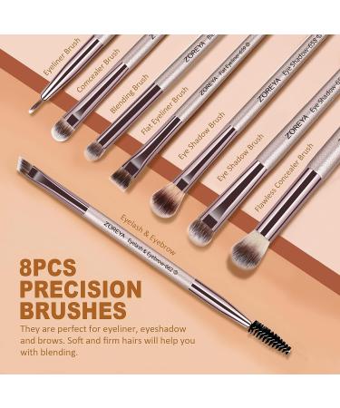 ZOREYA 15-Piece Professional Makeup Brush Set - Synthetic Brushes for Foundation, Concealer, Eyeshadow, and Blush - Champagne Gold - Buy Online on GoSupps.com