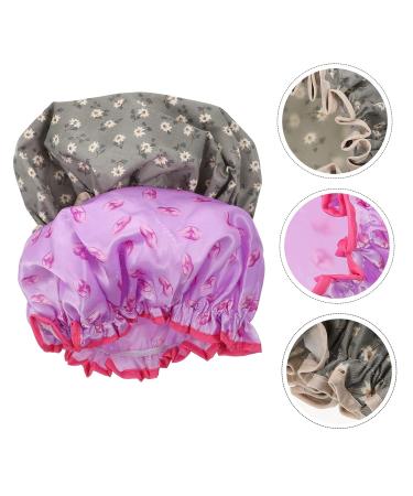 Healeved 2pcs Double-layer Satin-lined Shower Caps for Women - Peva Lining, Hair Drying Turban, Bathing Cap - Buy Online on GoSupps.com