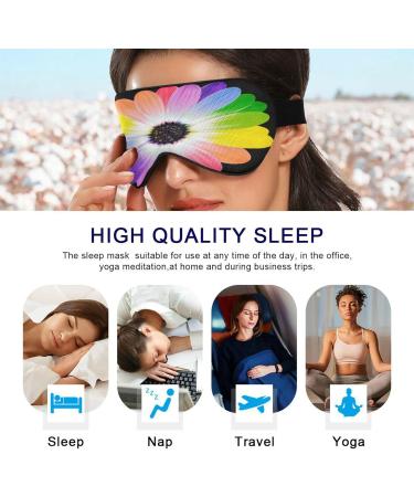 Sleep Mask - Light Blocking Rainbow Flower Eye Mask for Comfortable Sleeping | Adjustable Floral Eye Cover for Men & Women | Perfect for Travel Naps & Work - Buy Online on GoSupps.com