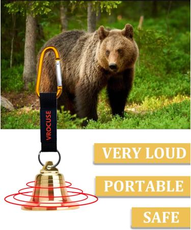Solid Brass Bear Bells Set with Whistle for Hiking Dogs - Carabiner & Silencer for Camping, Mountain Biking, Horses, Saddle - Buy Online on GoSupps.com
