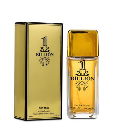Men's Cologne 1 Billion- Eau De Toilette Spray Perfume Fresh Scent 3.4 Fl Oz Daily Used 1 Billion 3.4 Fl Oz (Pack of 2)