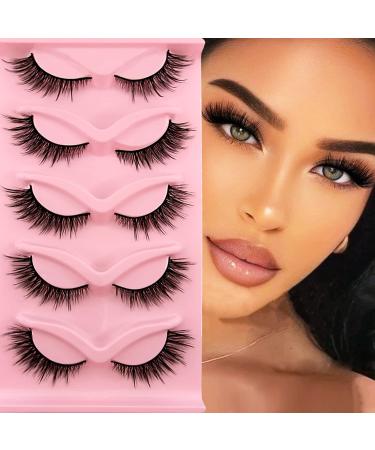 3d false eyelashes cat eye cat-eye natural artificial eyelash extensions set fox eye artificial eyelashes of course look 5 pairs reusable handmade light faux mink eyelash (1-5) HR-FOX-1-5