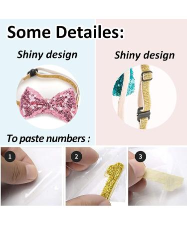 Dog Birthday Hat Dog Birthday Bandana Girl Hat Kit Bow Tie Collar With Gold Number for Pet Birthday Decorations Pet Puppy Cat Costumes Headwear Accessories Pink - Buy Online on GoSupps.com